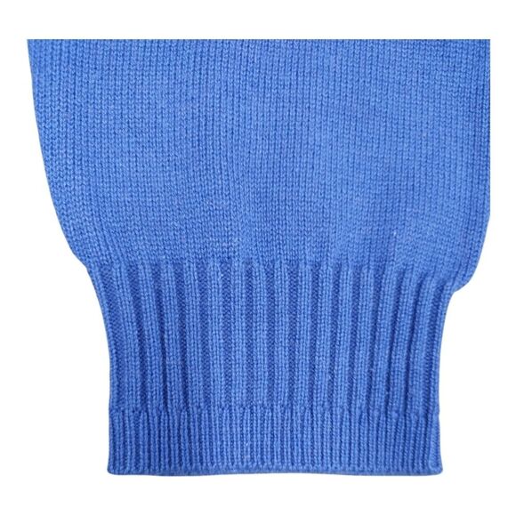 MEN'S BAGAZIO LONG SLEEVE ROYAL BLUE COTTON ACRYLIC TURTLENECK SWEATER. VT042. - Picture 5 of 9